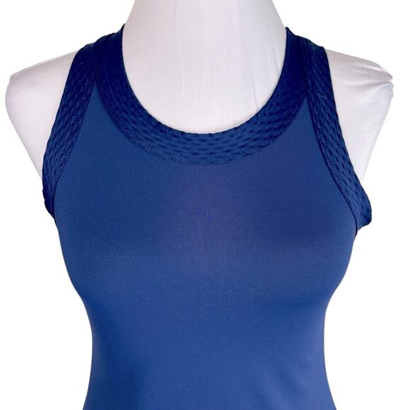 Lija Tennis Tank Womens Size XS Navy Blue Decorative Banding Athleisure Yoga Run - Picture 4 of 9